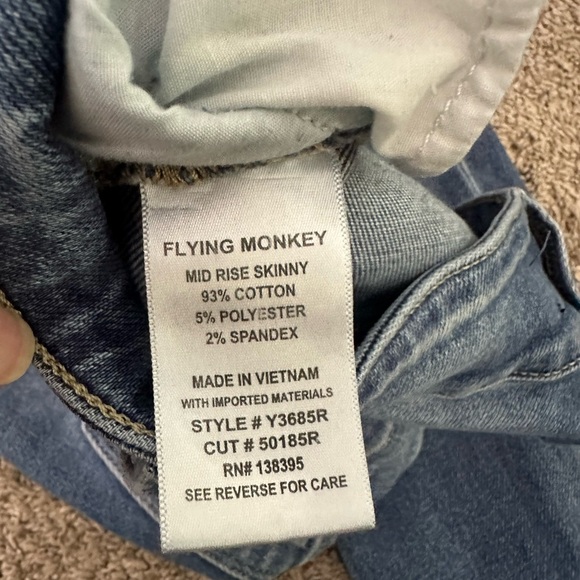 Flying Monkey Distressed Blue Jeans - Picture 9 of 13